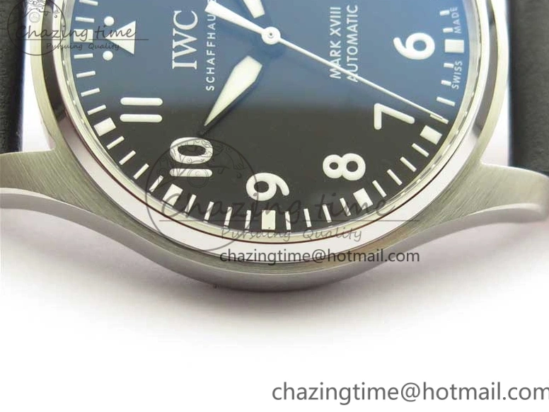 MIROTIME 0224 Soft MARK XVIII IW327001 SS FKF 1:1 Best Edition Black Dial On Black Leather Strap 7119